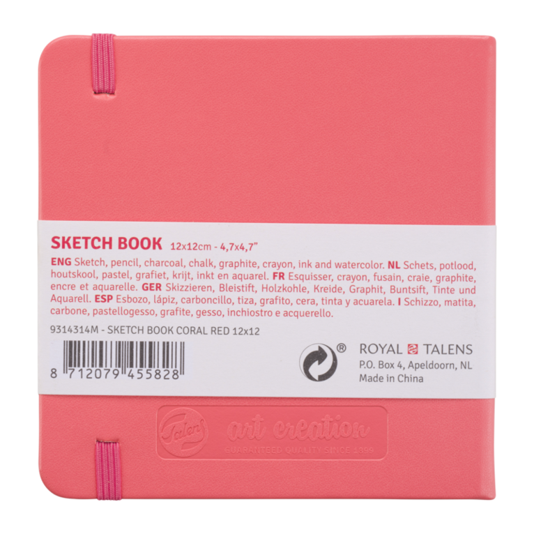Skissbok 12x12cm Art Creation korallröd, Övrigt