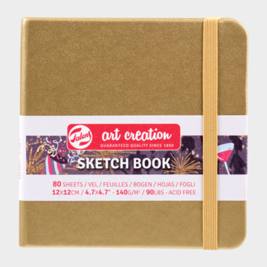 Skissbok 12x12cm Art Creation guld