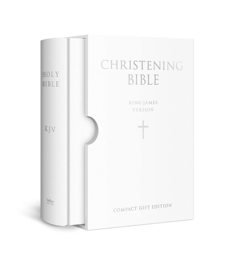 HOLY BIBLE: King James Version (KJV) White Compact Christening Edition 1