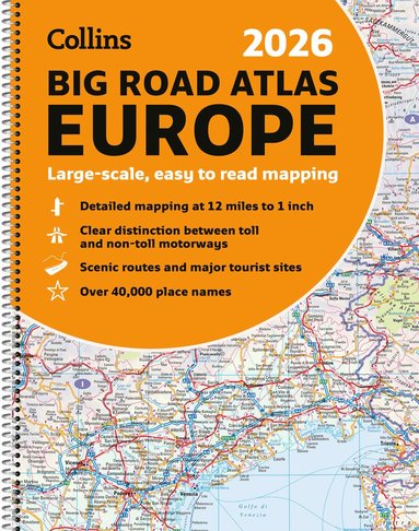 Collins Maps - Collins Big Road Atlas Europe 2026 (A3 Spiral), Häftad