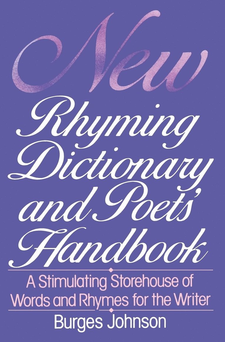 New Rhyming Dictionary and Poets' Handbook 1