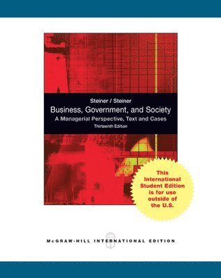 John F. Steiner, George Albert Steiner - BUSINESS GOVERNMENT & SOCIETY, Häftad