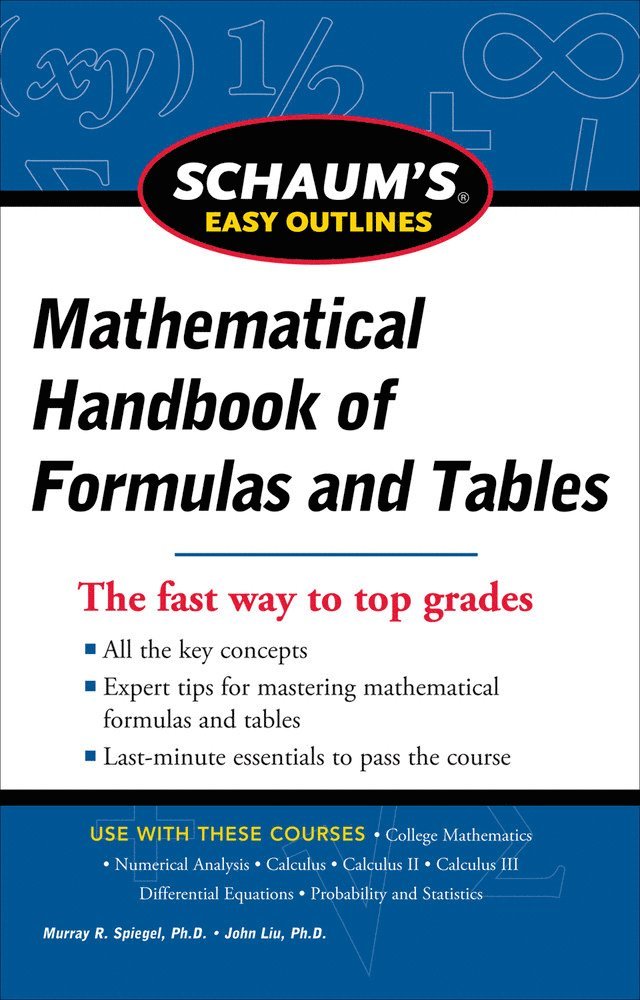 Schaum's Easy Outline of Mathematical Handbook of Formulas and Tables, Revised Edition 1