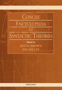 bokomslag Concise Encyclopedia of Syntactic Theories