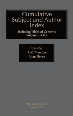 bokomslag Cumulative Subject and Author Index, Including Tables of Contents Volumes 1-23