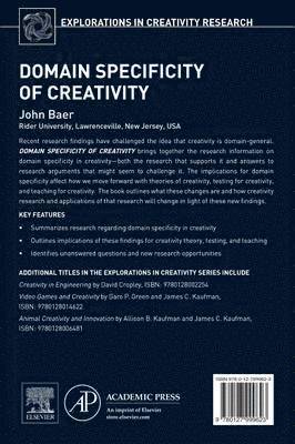 Domain Specificity of Creativity 1