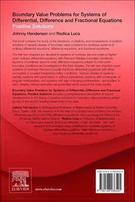 bokomslag Boundary Value Problems for Systems of Differential, Difference and Fractional Equations