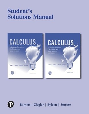 bokomslag Student Solutions Manual for Calculus for Business, Economics, Life Sciences, and Social Sciences