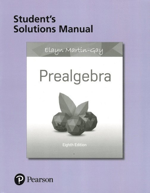 Student Solutions Manual for Prealgebra 1