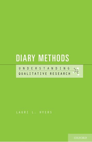Lauri L. Hyers - Diary Methods, Häftad