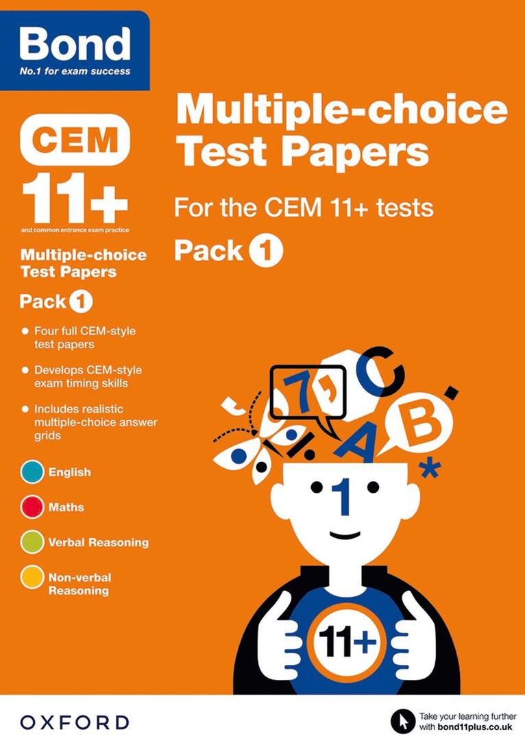 Bond 11+: Multiple-choice Test Papers for the CEM 11+ Tests Pack 1: Ready for the 2025 exam 1