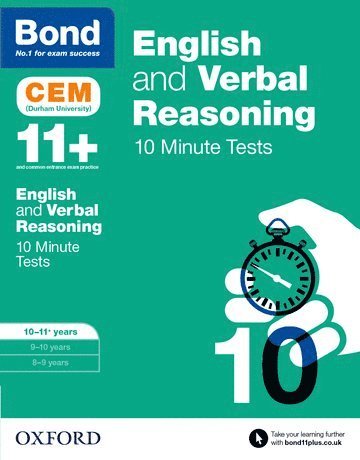 Michellejoy Hughes, Bond 11+, Bond 11 - English & Verbal Reasoning: Bond 11+ CEM 10 Minute Tests: Ready for the 2025 Cambridge Select Insight exam, Häftad