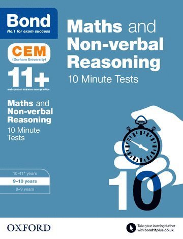 Michellejoy Hughes, Bond 11+ - Bond 11+: Maths & Non-verbal Reasoning: CEM 10 Minute Tests, Häftad