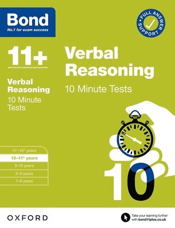 bokomslag Bond 11+: Bond 11+ 10 Minute Tests Verbal Reasoning 10-11 years: For 11+ GL assessment and Entrance Exams