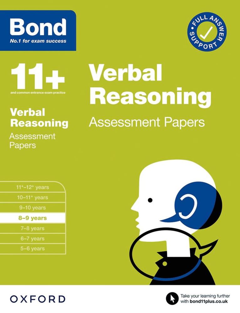 Frances Down, Bond 11+, Bond 11 - Bond 11+ Verbal Reasoning Assessment Papers 8-9 years (for GL Assessment & other 11 plus exams), Häftad