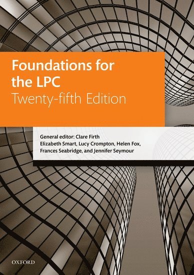 Clare Firth, Elizabeth Smart - Foundations for the Lpc, Häftad