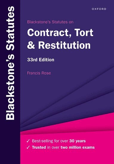 Francis Rose - Blackstone's Statutes on Contract, Tort & Restitution, Häftad