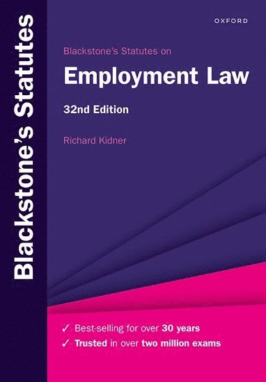 Richard Kidner, Aberystwyth University) Kidner, Richard (Emeritus Professor of Law, Aberystwyth University, Emeritus Professor of Law, Aberystwyth University - Blackstone's Statutes on Employment Law, Häftad