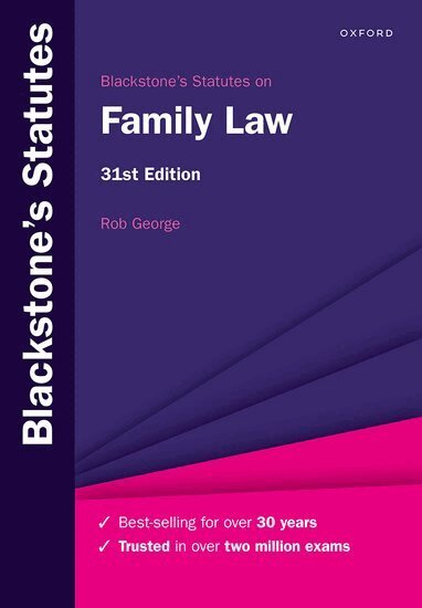 Rob George - Blackstone's Statutes on Family Law, Häftad