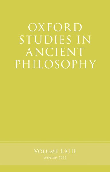 bokomslag Oxford Studies in Ancient Philosophy, Volume 63