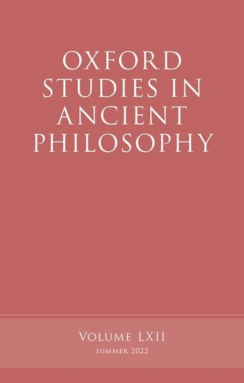 bokomslag Oxford Studies in Ancient Philosophy, Volume 62