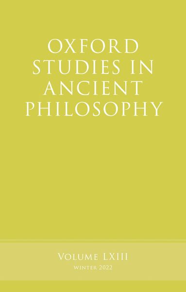 bokomslag Oxford Studies in Ancient Philosophy, Volume 63