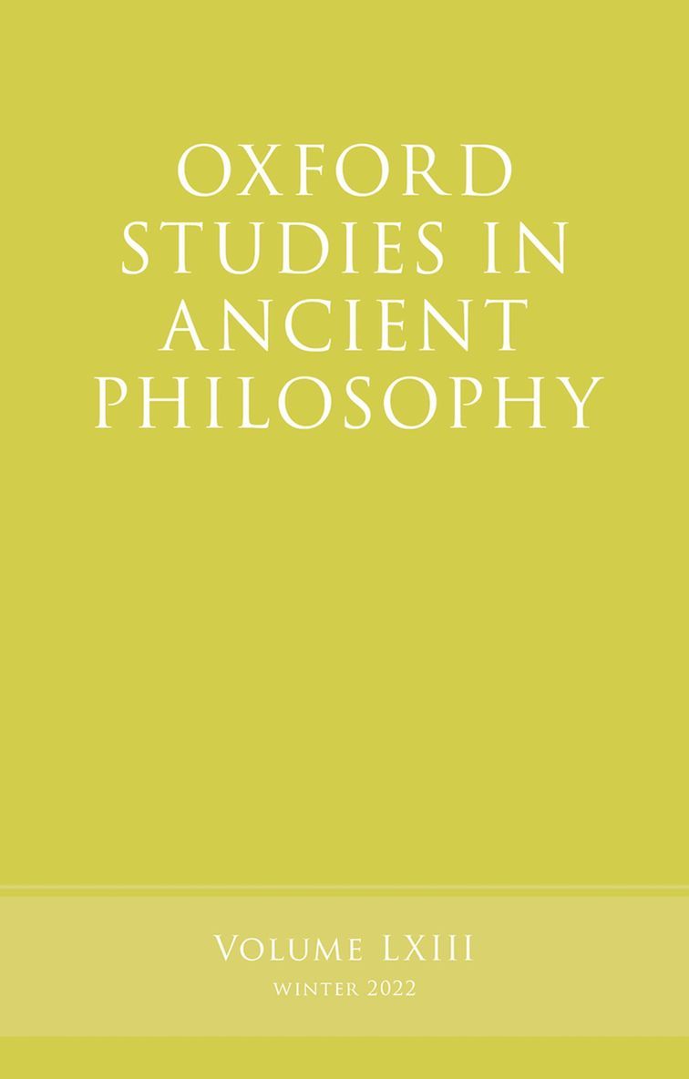 Oxford Studies in Ancient Philosophy, Volume 63