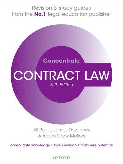 Jill Poole, James Devenney, Adam Shaw-Mellors - Contract Law Concentrate, Häftad