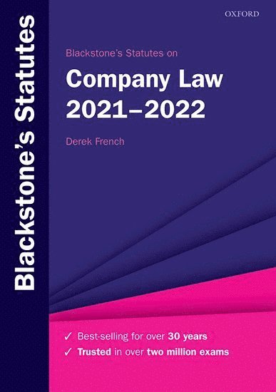 Derek French - Blackstone's Statutes on Company Law 2021-2022, Häftad
