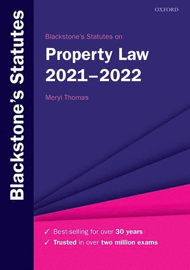 Meryl Thomas - Blackstone's Statutes on Property Law 2021-2022, Häftad