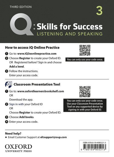 Q: Skills for Success: Level 3: Listening and Speaking Teacher's Access Card 1