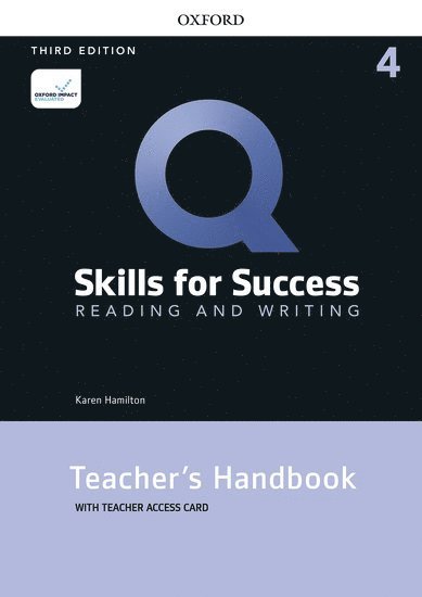 Q: Skills for Success: Level 4: Reading and Writing Teacher's Handbook with Teacher's Access Card 1