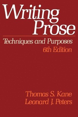 Kane, Peters - Writing Prose, Häftad