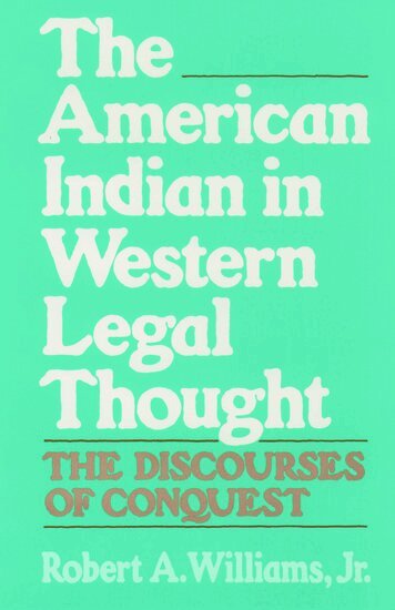 Williams - The American Indian in Western Legal Thought, Häftad