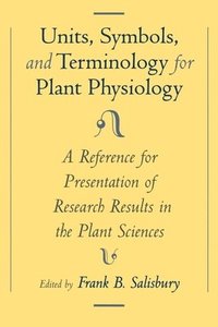 bokomslag Unit, Symbols, and Terminology for Plant Physiology