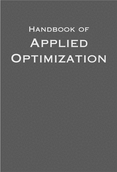 PARDALOS, Panos M. Pardalos, Mauricio G. C. Resende - Handbook of Applied Optimization, Inbunden