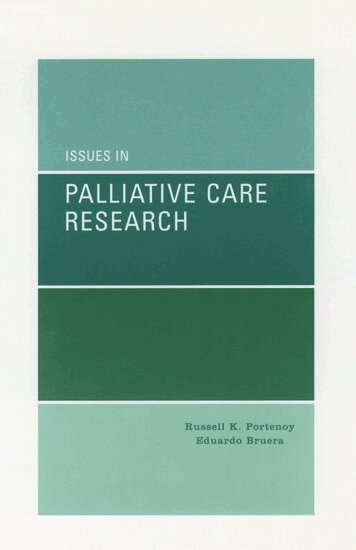 Russell K. Portenoy, Eduardo Bruera - Issues in Palliative Care Research, Inbunden