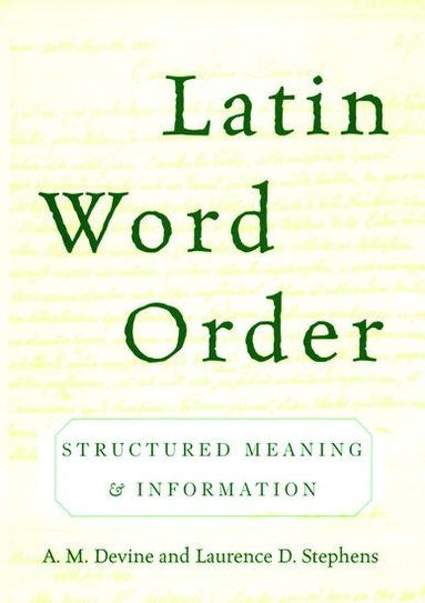 bokomslag Latin Word Order