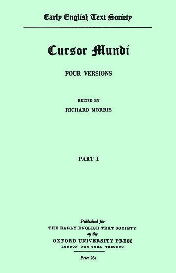 bokomslag Cursor Mundi I Text 11. 1-4954