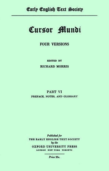 bokomslag Cursor Mundi vol VI Preface etc 1892