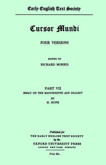R. Morris - Cursor Mundi, Häftad