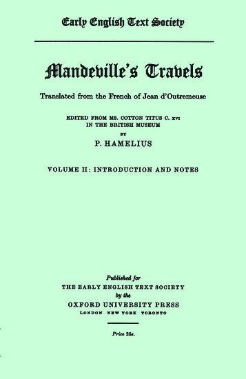 bokomslag Mandeville's Travels from MS. Cotton Titus C. xvi