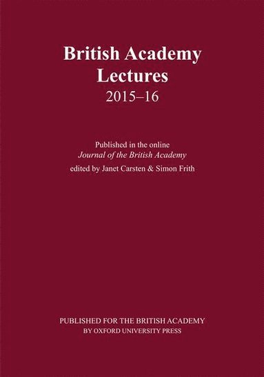 bokomslag British Academy Lectures, 2015-16