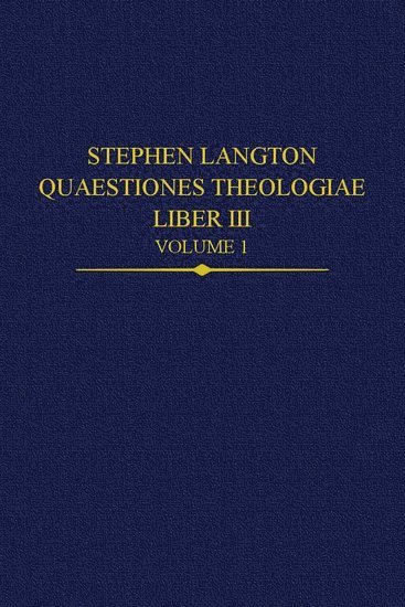 bokomslag Stephen Langton, Quaestiones Theologiae