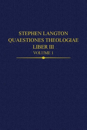 bokomslag Stephen Langton, Quaestiones Theologiae