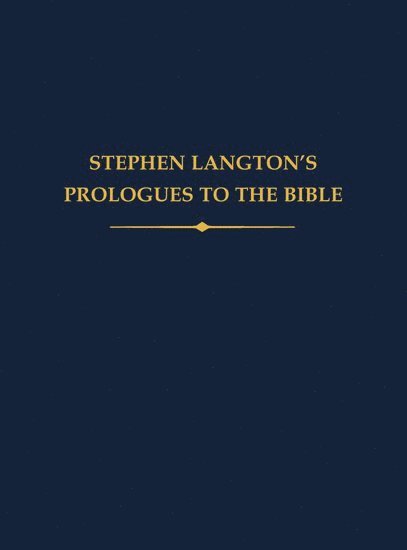 Stephen Langton's Prologues to the Bible 1