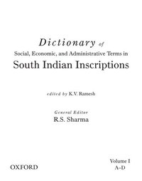 bokomslag Dictionary of Social, Economic, and Administrative Terms in South India Inscriptions, Volume 1 (A-D)