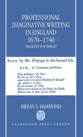 bokomslag Professional Imaginative Writing in England, 1670-1740