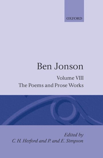 Ben Jonson, C. H. Herford, P. and E. Simpson - Complete Critical Edition, Inbunden