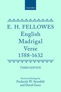bokomslag English Madrigal Verse 1588-1632